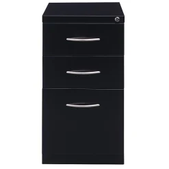 Hirsh® 23"D Vertical 3-Drawer Mobile Pedestal File Cabinet, Black