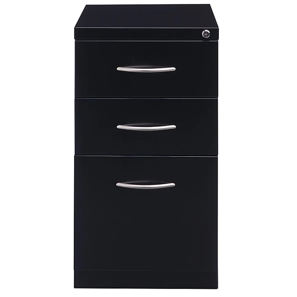 Hirsh® 23"D Vertical 3-Drawer Mobile Pedestal File Cabinet, Black