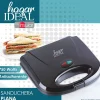Hogar Ideal Flat Grill Sandwich Maker, 4"H x 8"W x 9"D, Black, Total Qty 1
