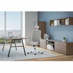 HON Altern Task Chair | Mesh Mid-Back |-Adjustable Arms | White Frame | Grey Fabric - Fabric, Foam Seat - ALTT1UMWHT