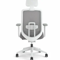 HON Altern Task Chair | Mesh Mid-Back |-Adjustable Arms | White Frame | Grey Fabric - Fabric, Foam Seat - ALTT1UMWHT