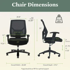HON® Basyx Big & Tall Mid Back Task Chair, Black