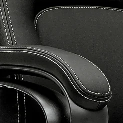 HON® Basyx Ergonomic Bonded Leather Fixed Arm Executive Chair, Black