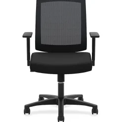 HON® Basyx Torch Task Chairs, Mesh Back, Fixed Arms, Black Seat, Fabric