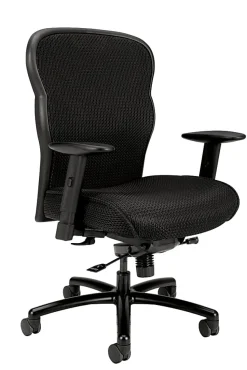 HON® Basyx Wave⢠Ergonomic Mesh High-Back Big And Tall Executive Chair, Black