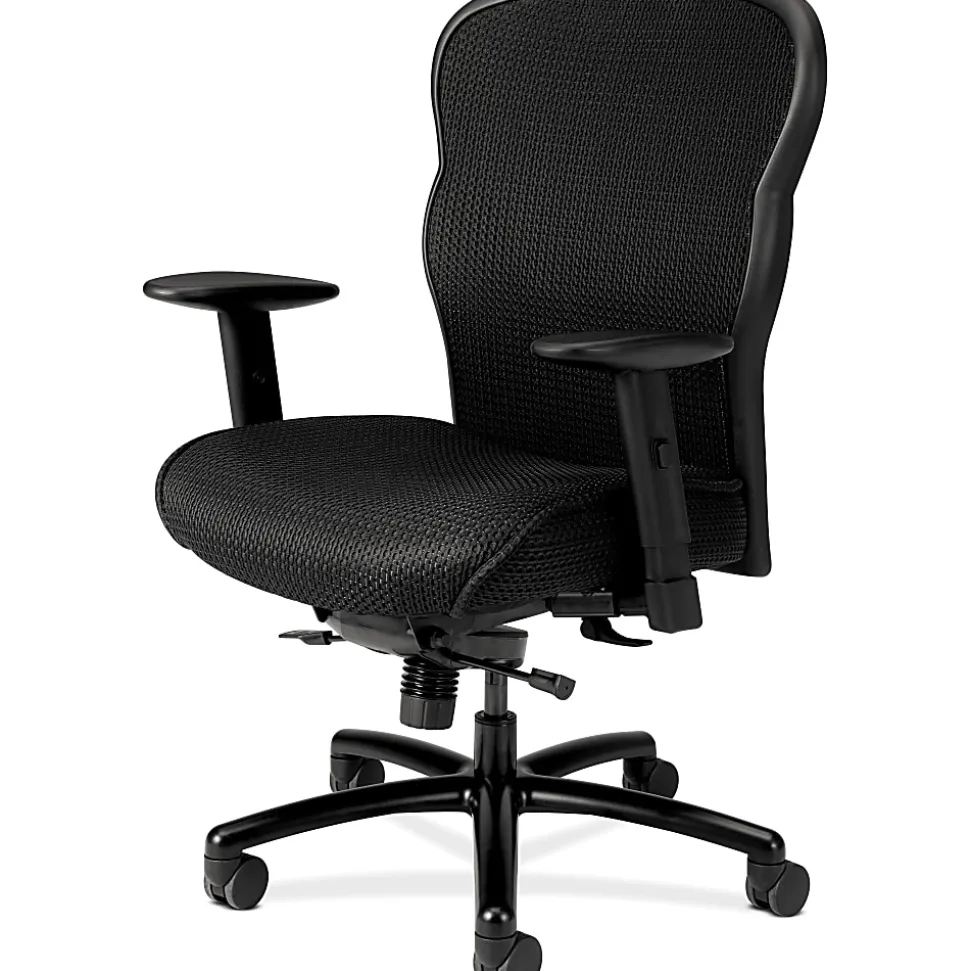 HON® Basyx Wave™ Ergonomic Mesh High-Back Big And Tall Executive Chair, Black