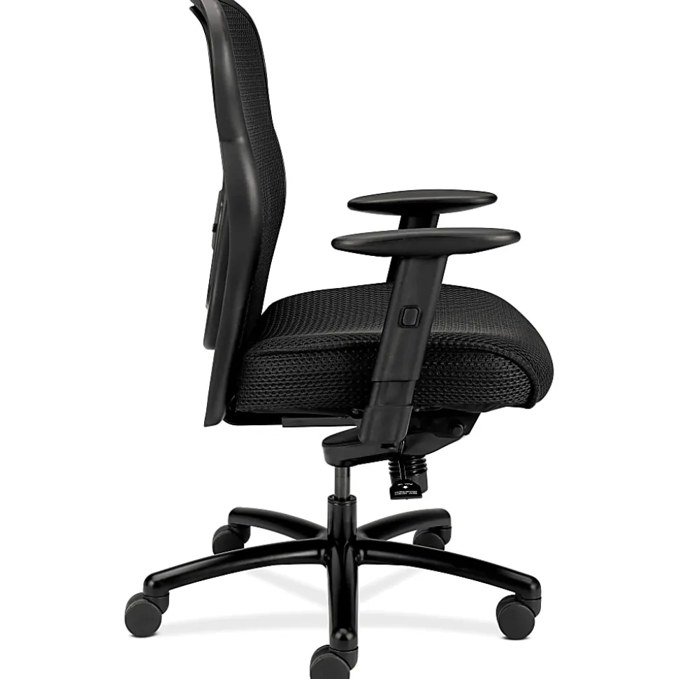 HON® Basyx Wave™ Ergonomic Mesh High-Back Big And Tall Executive Chair, Black
