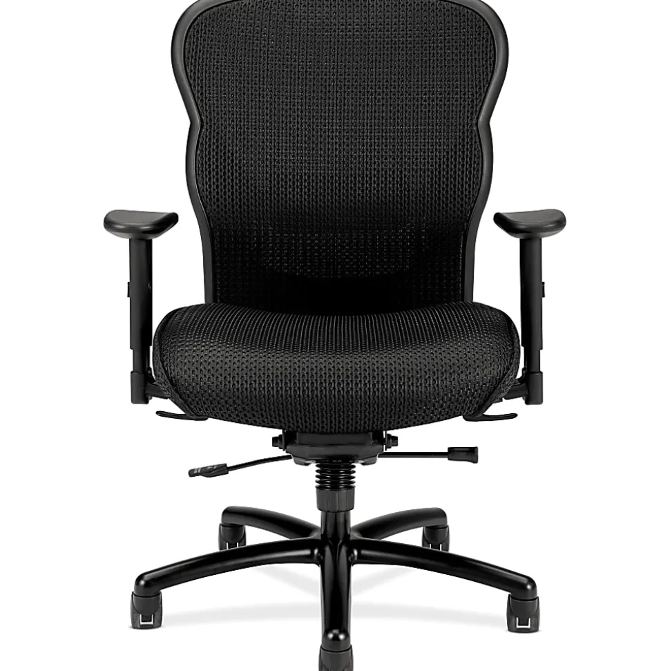 HON® Basyx Wave™ Ergonomic Mesh High-Back Big And Tall Executive Chair, Black