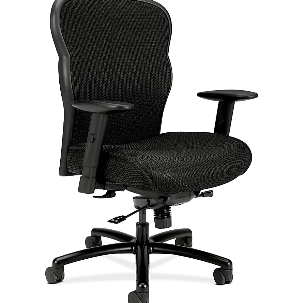 HON® Basyx Wave™ Ergonomic Mesh High-Back Big And Tall Executive Chair, Black