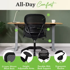 HON® Basyx Wave™ HVL712 Mid-Back Mesh Task Chair, Black