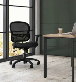 HON® Basyx Wave™ HVL712 Mid-Back Mesh Task Chair, Black