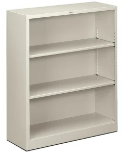 HON® Brigade® 3 Shelf Transitional Modular Shelving Bookcase, 41"H x 34-1/2"W x 12-5/8"D, Light Gray