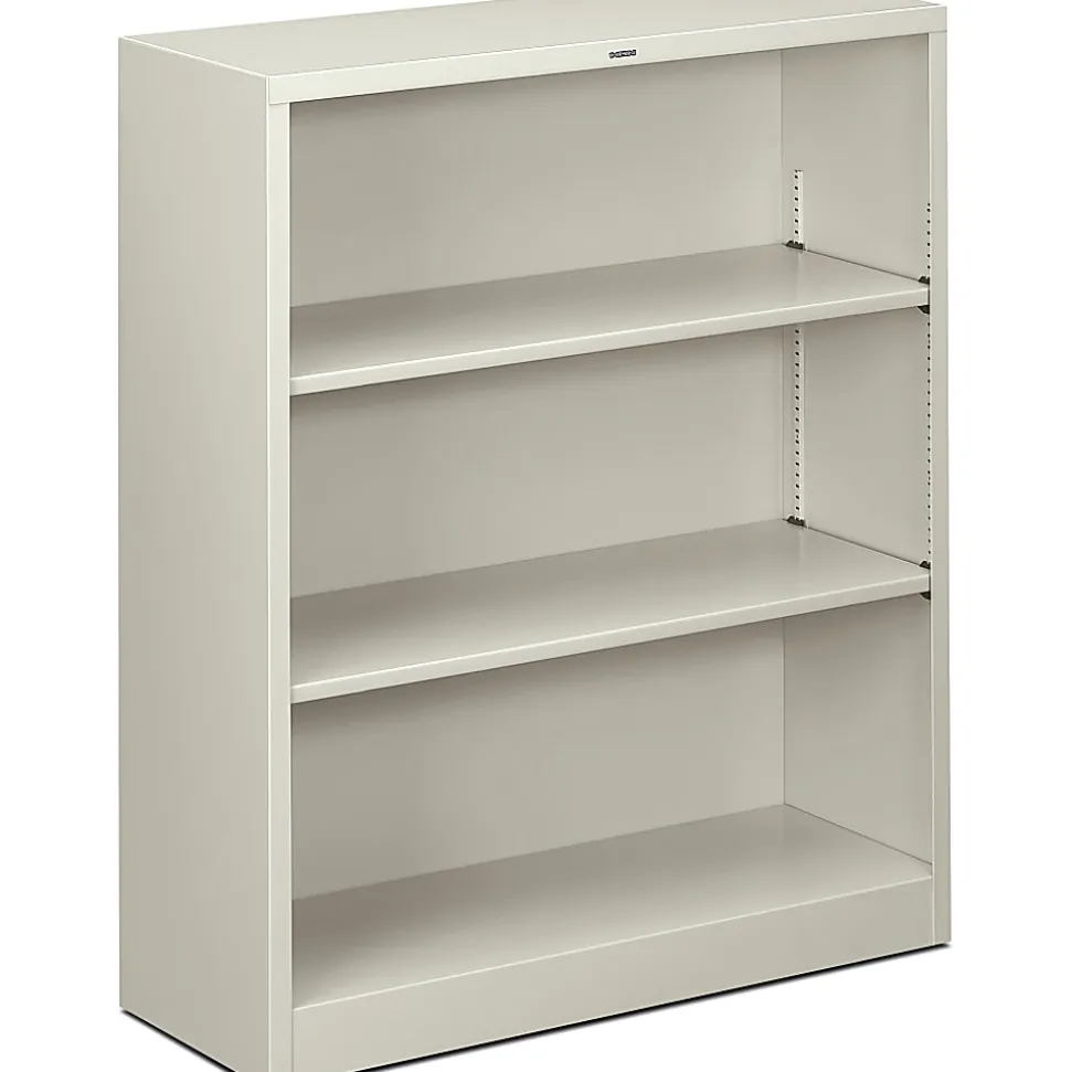 HON® Brigade® 3 Shelf Transitional Modular Shelving Bookcase, 41"H x 34-1/2"W x 12-5/8"D, Light Gray