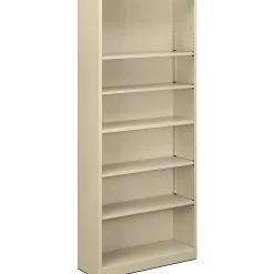 HON® Brigade® 6 Shelf Transitional Modular Shelving Bookcase, 81-1/8"H x 34-1/2"W x 12-5/8"D, Putty