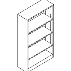 HON® Brigade® 4 Shelf Transitional Modular Shelving Bookcase,60"H x 34-1/2"W x 12-5/8"D, Black