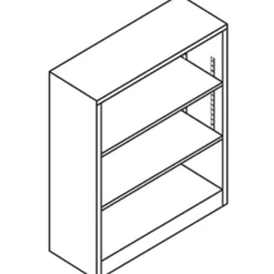 HON® Brigade Steel Bookcase, 3 Shelves, Black