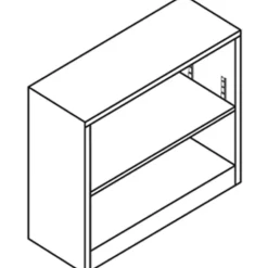 HON® Brigade® Steel Bookcase, 2 Shelves, Putty