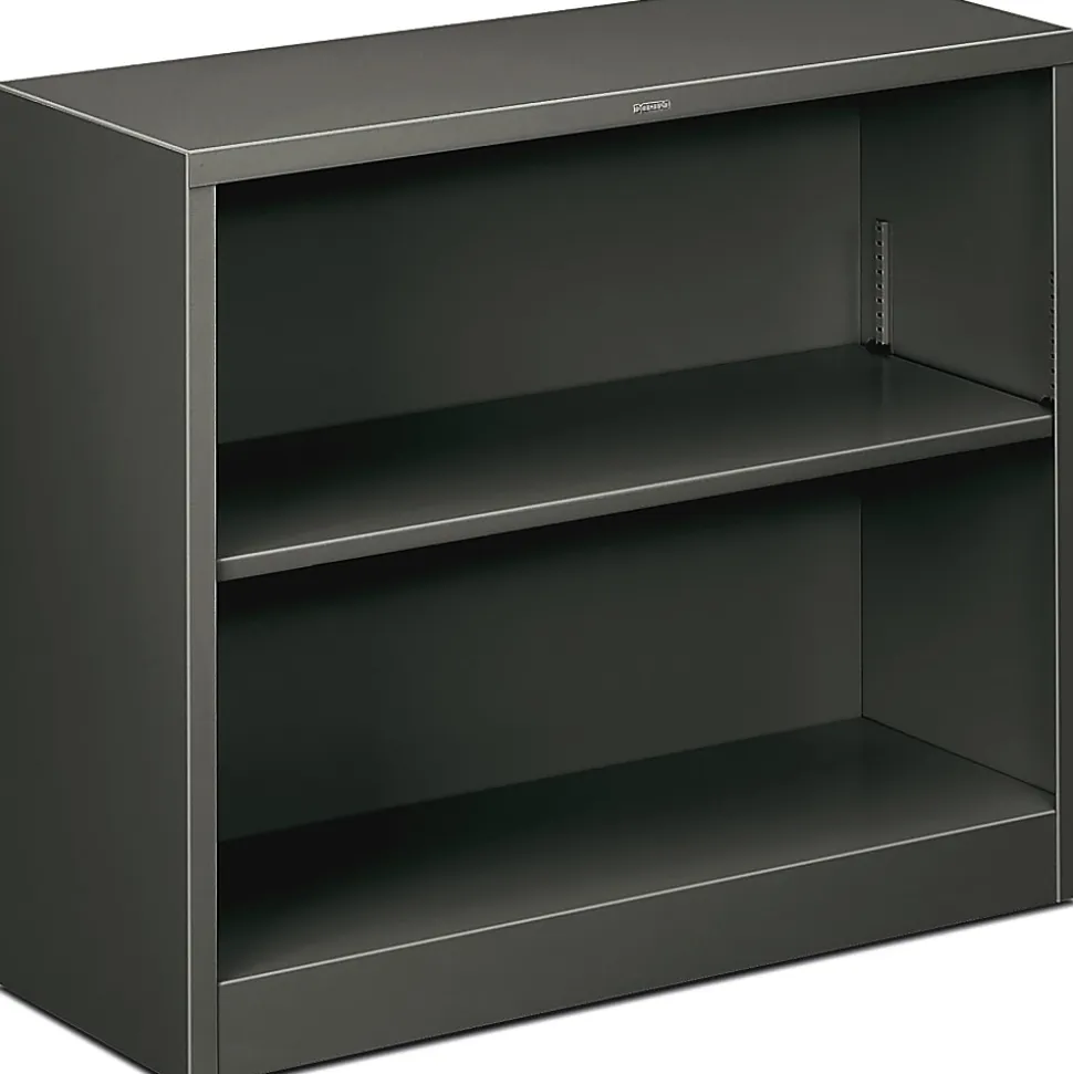 HON® Brigade® Steel Modular Shelving Bookcase, 2 Shelves, 29"H x 34-1/2"W x 12-5/8"D, Charcoal