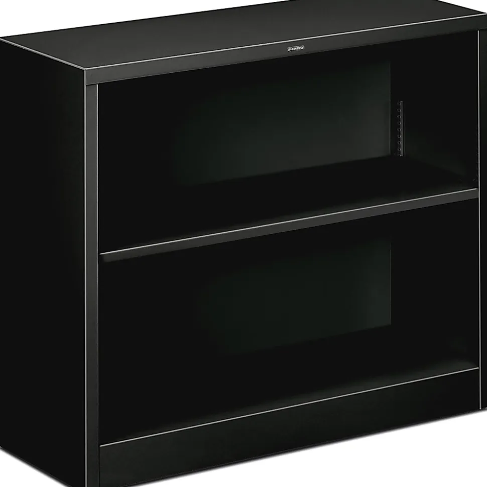 HON® Brigade® Steel Modular Shelving Bookcase, 2 Shelves, 29"H x 34-1/2"W x 12-5/8"D, Black