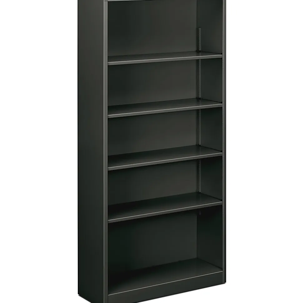 HON® Brigade® Steel Modular Shelving Bookcase, 5 Shelves, 71"H x 34-1/2"W x 12-5/8"D, Charcoal