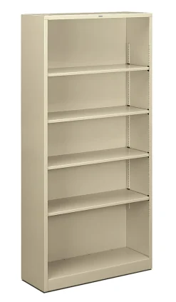 HON® Brigade® Steel Modular Shelving Bookcase, 5 Shelves, 72"H x 34-1/2"W x 12-5/8"D, Putty