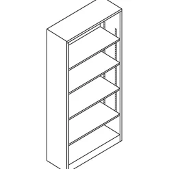 HON® Brigade® Steel Modular Shelving Bookcase, 5 Shelves, 71"H x 34-1/2"W x 12-5/8"D, Light Gray
