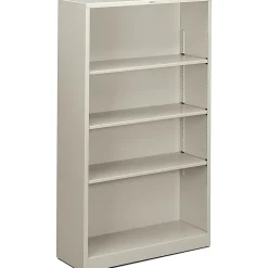 HON® Brigade® Steel Modular Shelving Bookcase, 4 Shelves, 60"H x 34-1/2"W x 12-5/8"D, Light Gray
