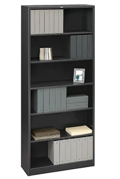 HON® Brigade® Steel Modular Shelving Bookcase, 6 Shelves, 81"H x 34-1/2"W x 12-5/8"D, Charcoal