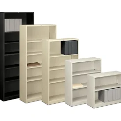 HON® Brigade® Steel Modular Shelving Bookcase, 3 Shelves, 41"H x 34-1/2"W x 12-5/8"D, Putty