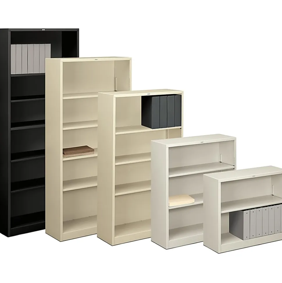 HON® Brigade® Steel Modular Shelving Bookcase, 3 Shelves, 41"H x 34-1/2"W x 12-5/8"D, Putty