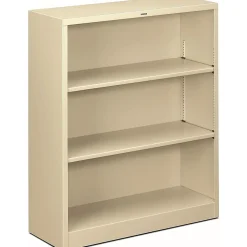 HON® Brigade® Steel Modular Shelving Bookcase, 3 Shelves, 41"H x 34-1/2"W x 12-5/8"D, Putty