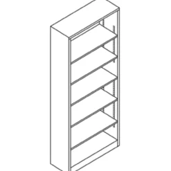 HON® Brigade® Steel Modular Shelving Bookcase, 6 Shelves (4 Adjustable), 81-1/8"H x 34-1/2"W x 12-5/8"D, Light Gray