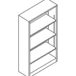 HON® Brigade® Steel Modular Shelving Bookcase, 4 Shelves, 59"H x 34-1/2"W x 12-5/8"D, Charcoal