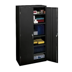 HON® Brigade Storage Cabinet, 5 Adjustable Shelves, 72"H x 36"W x 24-1/4"D, Black