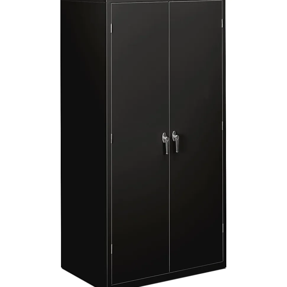 HON® Brigade Storage Cabinet, 5 Adjustable Shelves, 72"H x 36"W x 24-1/4"D, Black