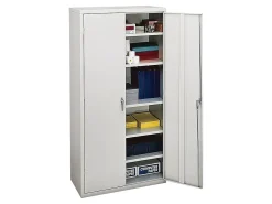 HON® Brigade Storage Cabinet, 5 Adjustable Shelves, 72"H x 36"W x 18-1/4"D, Light Gray