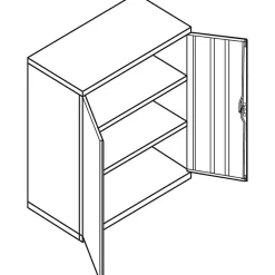 HON® Brigade® Storage Cabinet, 2 Adjustable Shelves, 41 3/4"H x 36"W x 18 1/4"D, Black