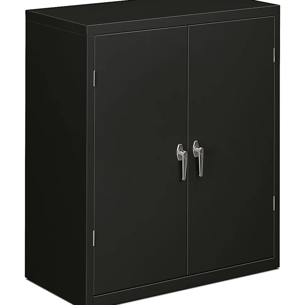 HON® Brigade® Storage Cabinet, 2 Adjustable Shelves, 41 3/4"H x 36"W x 18 1/4"D, Black