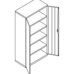 HON® Brigade® Storage Cabinet, 5 Adjustable Shelves, 72"H x 36"W x 24 1/4"D, Putty