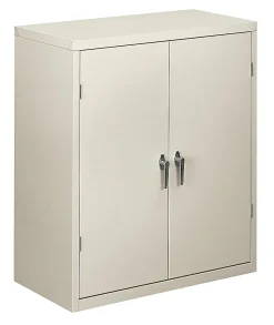 HON® Brigade® Storage Cabinet, 2 Adjustable Shelves, 41 3/4"H x 36"W x 18 1/4"D, Light Gray