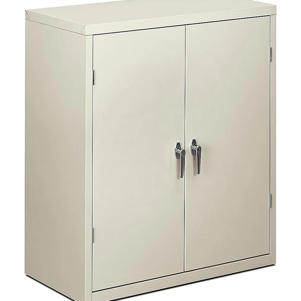 HON® Brigade® Storage Cabinet, 2 Adjustable Shelves, 41 3/4"H x 36"W x 18 1/4"D, Light Gray