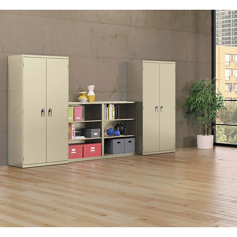 HON® Brigade® Storage Cabinet, 2 Adjustable Shelves, 41 3/4"H x 36"W x 18 1/4"D, Putty