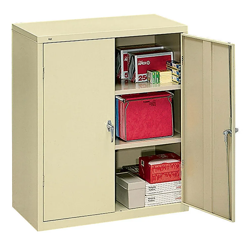 HON® Brigade® Storage Cabinet, 2 Adjustable Shelves, 41 3/4"H x 36"W x 18 1/4"D, Putty