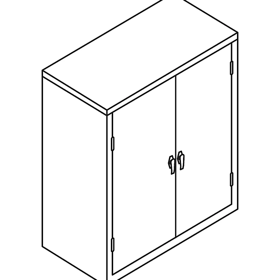 HON® Brigade® Storage Cabinet, 2 Adjustable Shelves, 41 3/4"H x 36"W x 18 1/4"D, Putty