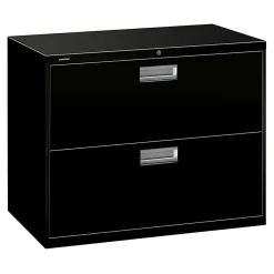 HON® Brigade® 600 36"W x 19-1/4"D Lateral 2-Drawer File Cabinet, Black