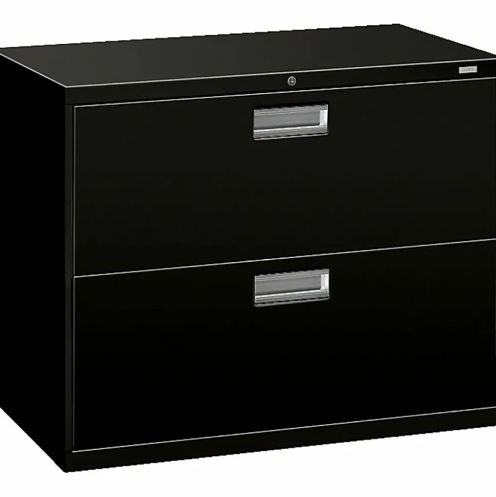 HON® Brigade® 600 36"W x 19-1/4"D Lateral 2-Drawer File Cabinet, Black