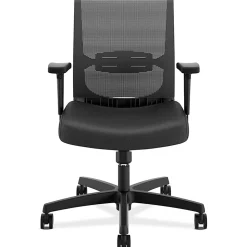 HON Convergence Chair - Black Seat Color - Vinyl Seat Material - Black Back Color - Mesh Back Material - CMS1AUR10