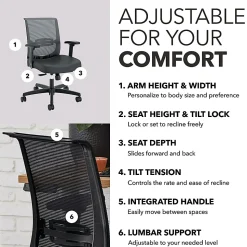 HON® Convergence Task Chair, Basalt/Black, HONCMY1AUR10