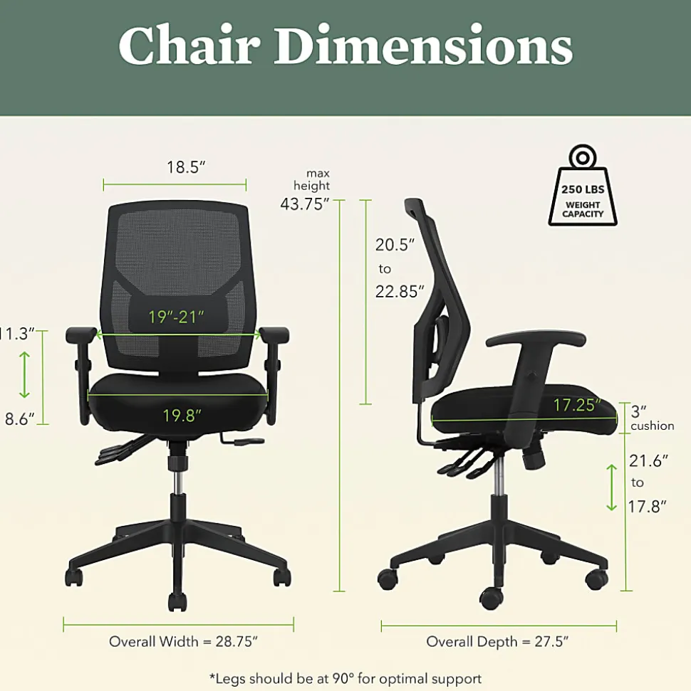 HON® Crio Fabric Mid-Back Task Chair, Asynchronous, Black