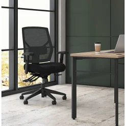 HON® Crio Fabric Mid-Back Task Chair, Asynchronous, Black